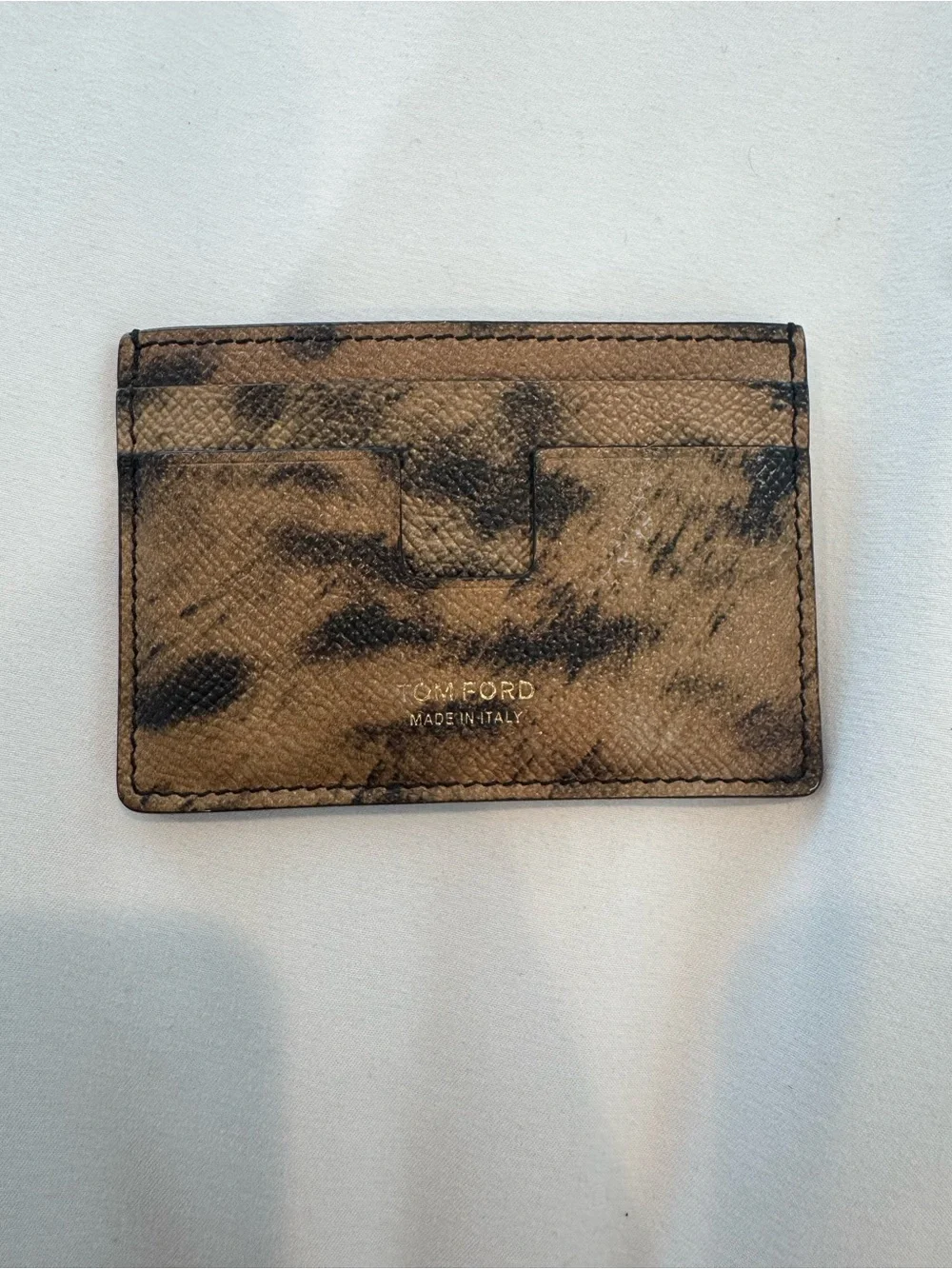 NWOT Tom Ford Leopard Print Full Grain Leather Card Holder